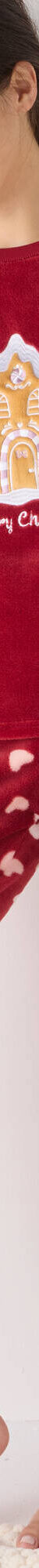 Pyjama "maison", maille polaire toucher peluche (rouge) Pyjama "maison", maille polaire toucher peluche (rouge)